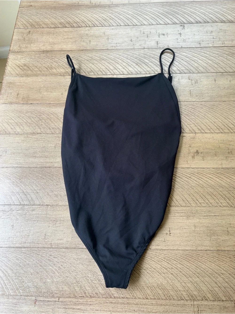 Free People Black Slim Strap Bodysuit